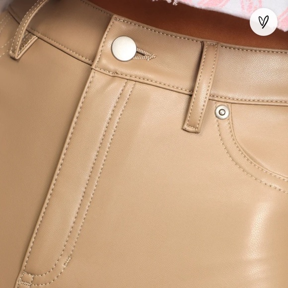 Bagatelle NYC Get Lucky Beige Vegan Leather Pants - Picture 4 of 9